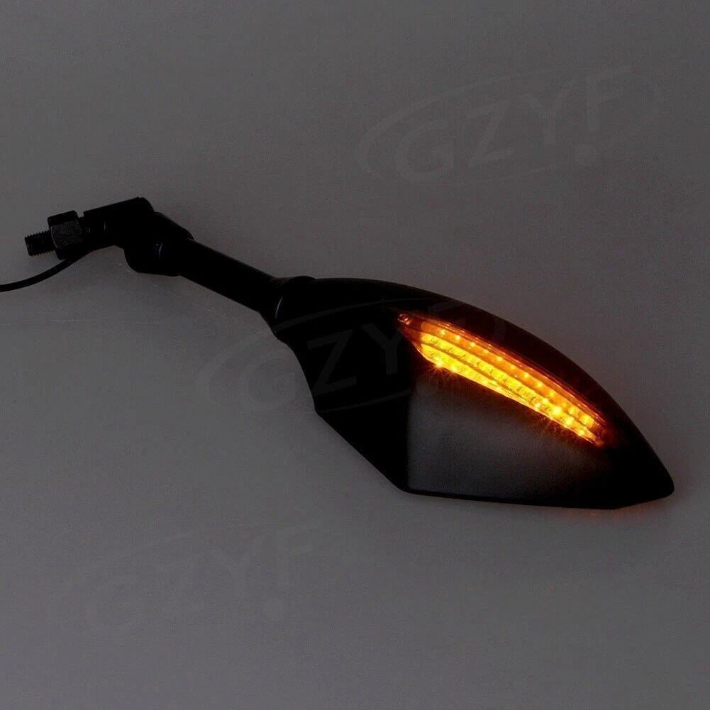 Street Rear View Mirror with LED Signal Lights for Motorcycle (Universal)