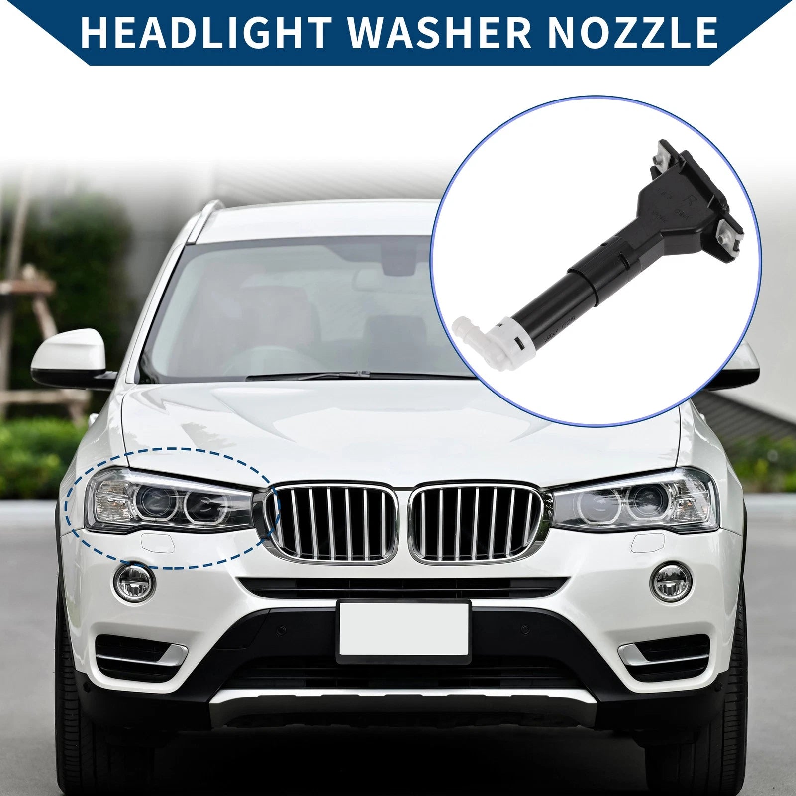 Front Passenger Side Headlight Washer Nozzle for Honda Civic (2005–2011) 1pc