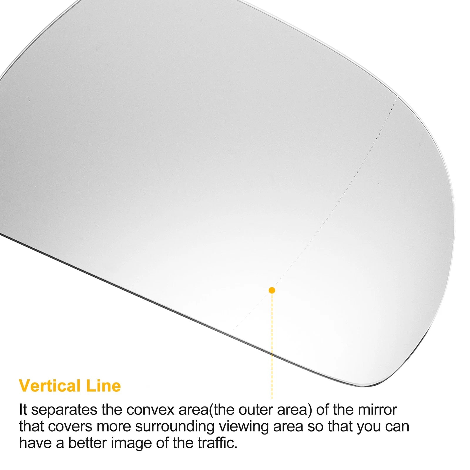 Right Side Heated White Mirror Glass for Audi A3 A4 (2008–2010)