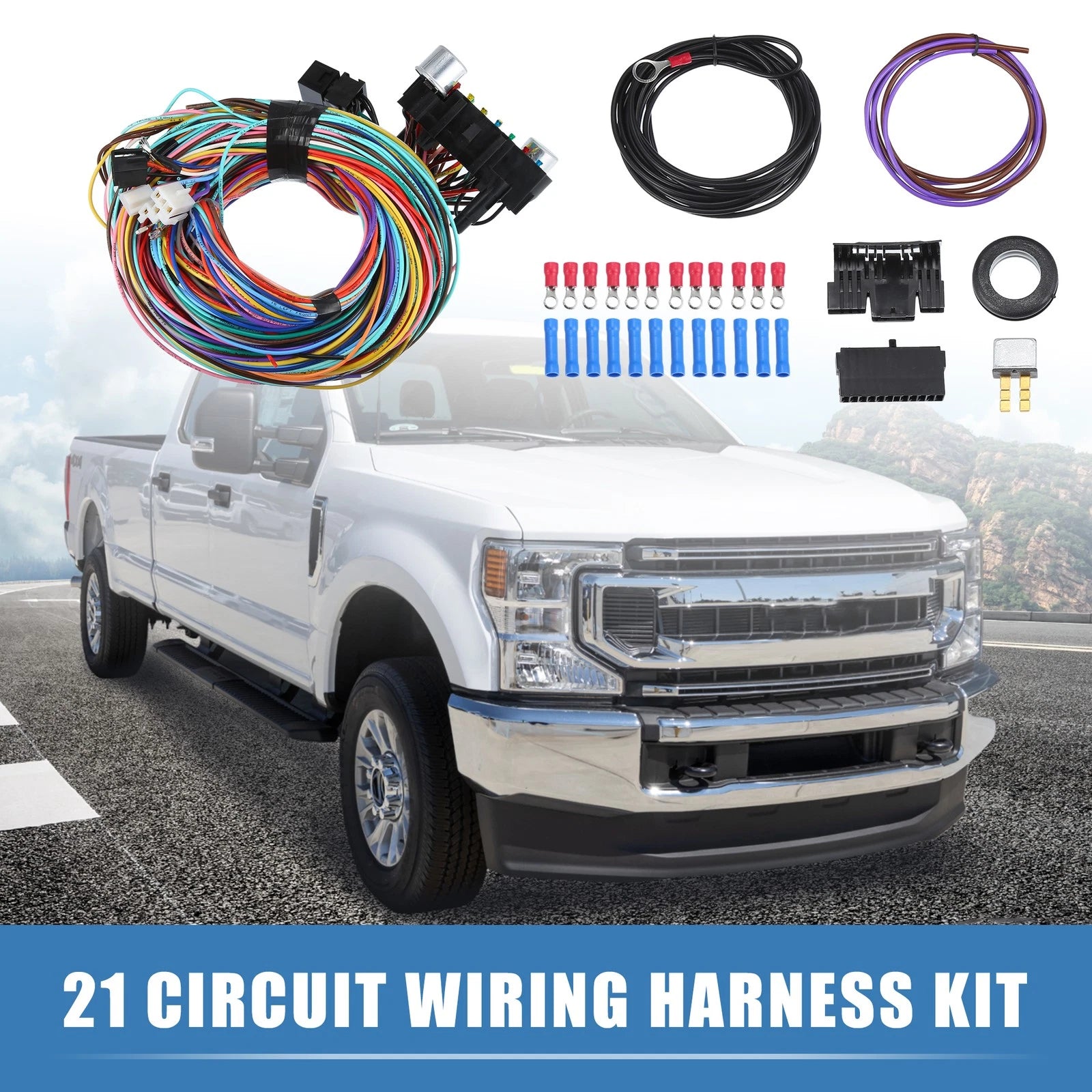 21 Circuit Wiring Harness Kit Replacement Set for GM Chevrolet Ford Truck (—)