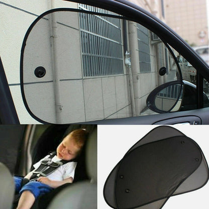 Set of 2 Black Mesh Sun Shade Visor Covers for Car Auto