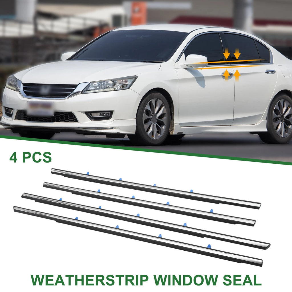 4pcs Window Weatherstrip Seal Replacement for Honda Accord (1996–1997) PVC