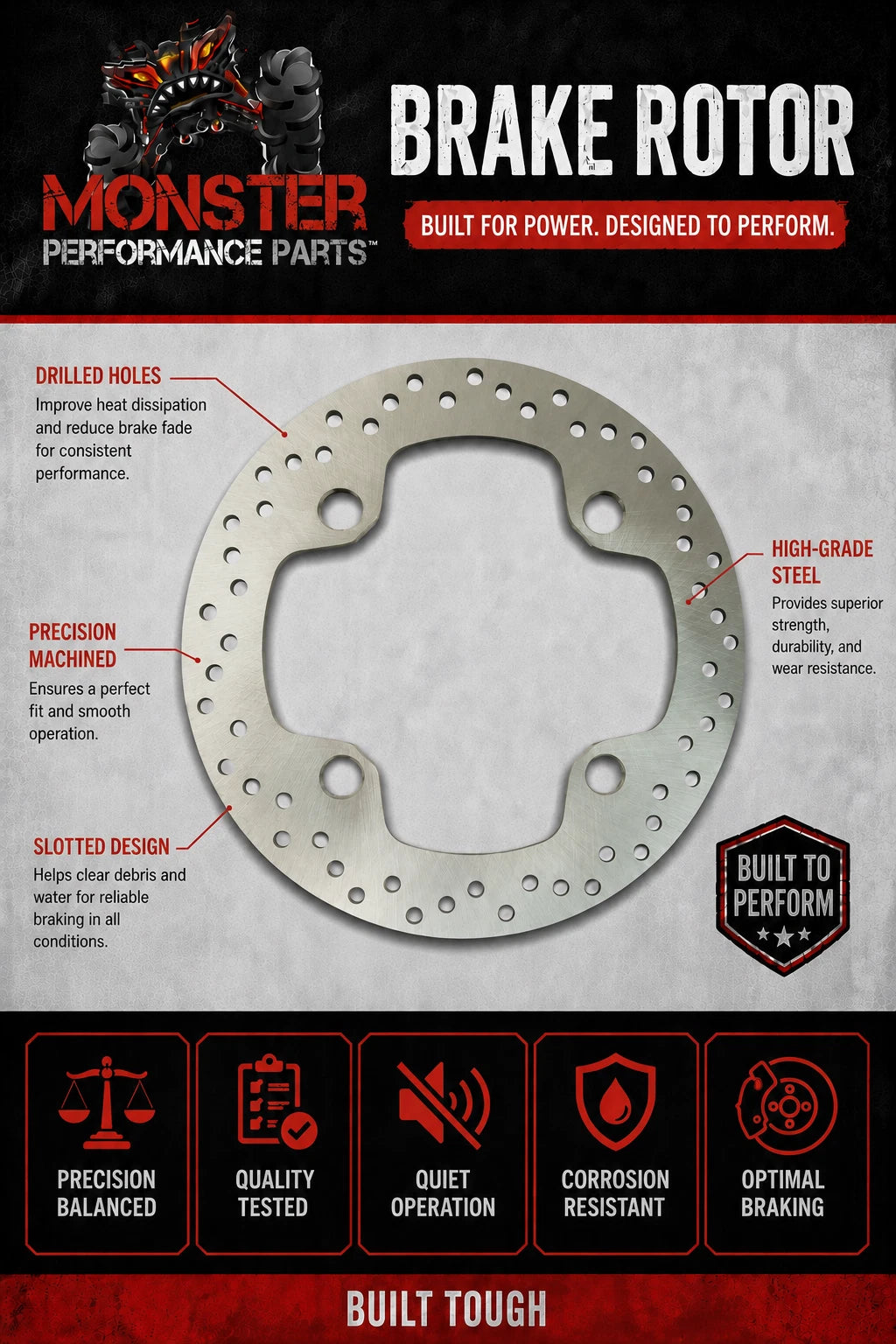 Front Brake Rotor for Polaris 5257196 (2010–2014)
