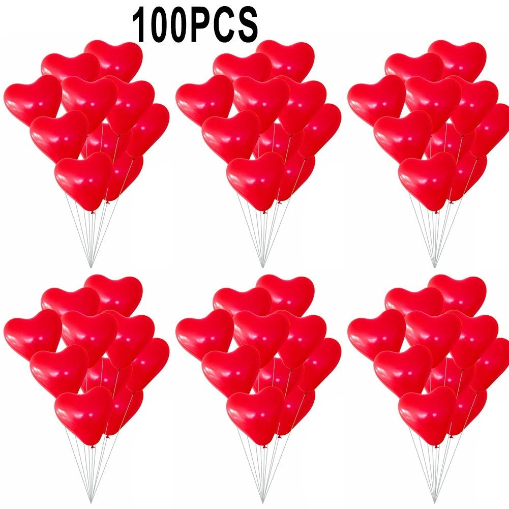 Heart Balloons for Valentine's Day (30 cm, Red)