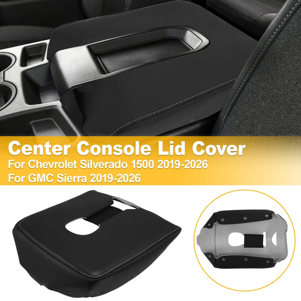Center Console Armrest Replacement Leather Cover for Chevy Silverado (2019–2026)