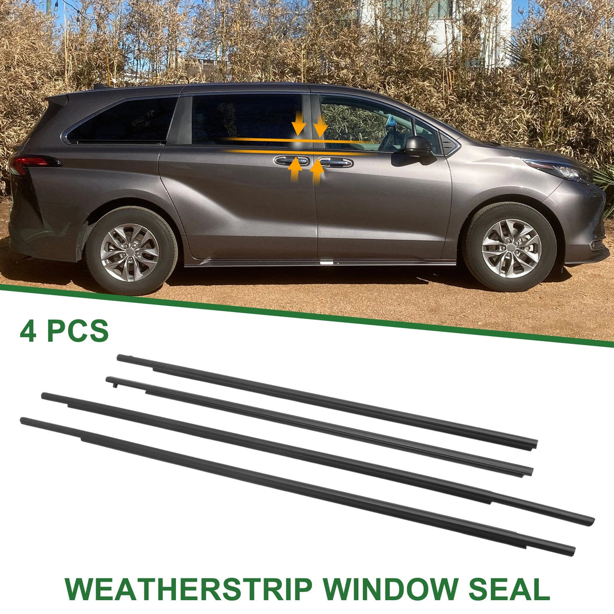 Window Weatherstrip Seal Replacement Set for Toyota Sienna (2011–2020)