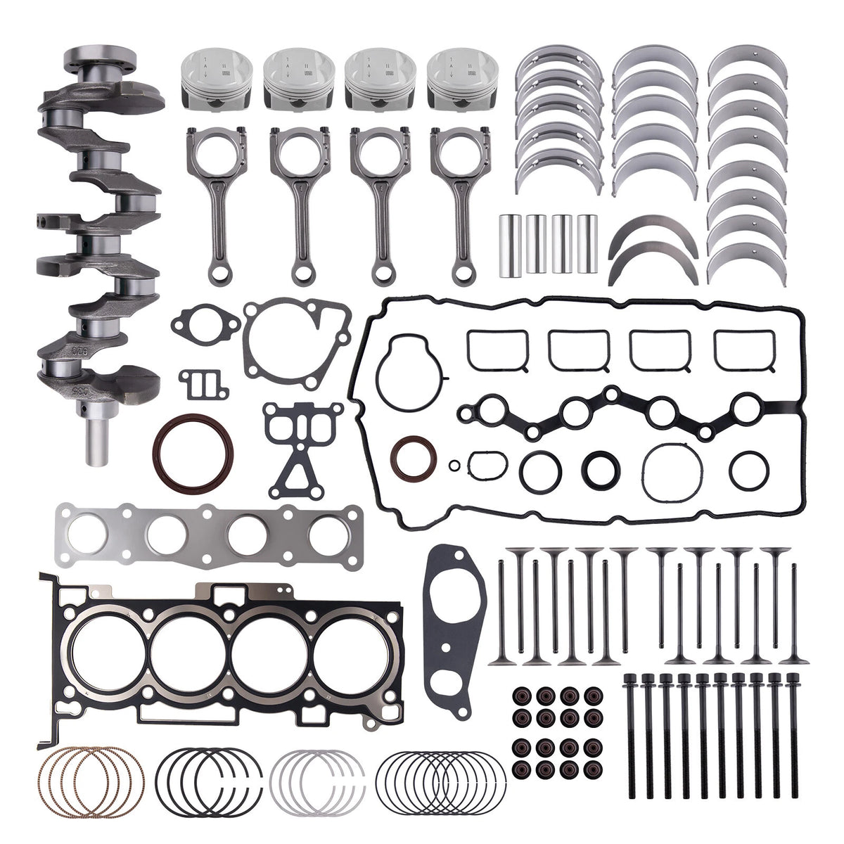 Engine Rebuild Pistons Gasket Kit Crankshaft Rod Set for Hyundai KIA 2.0L (G4KD)