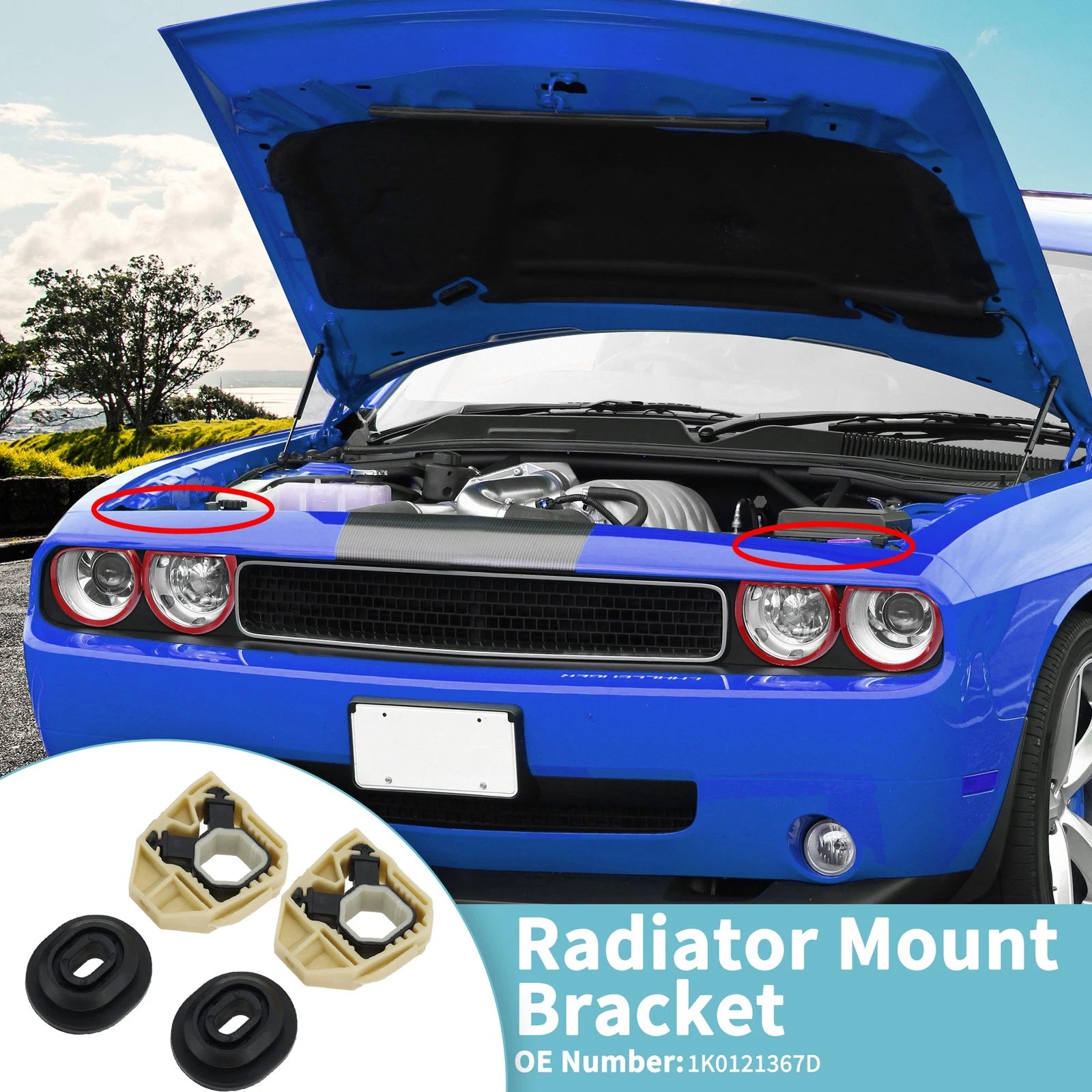 Radiator Mount Bracket Set Heavy Duty for Audi A1 (2010–2018) 4 Piece