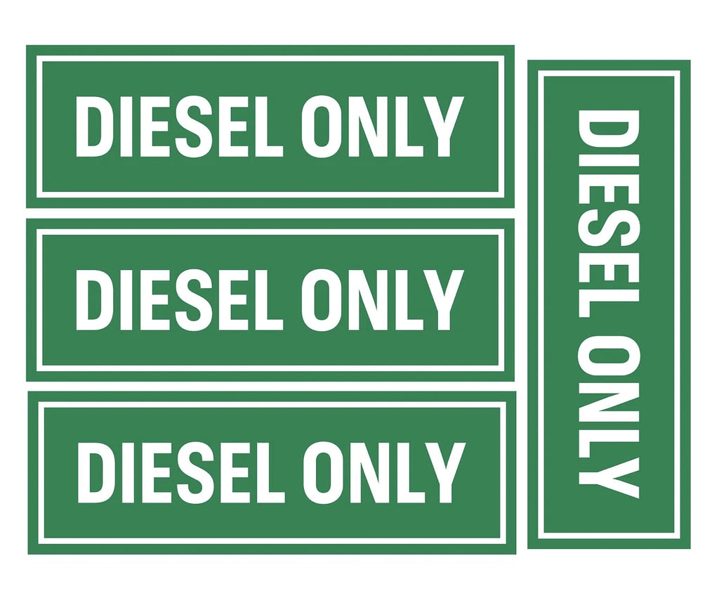 Set of 4 Diesel Only Vinyl Stickers for Truck