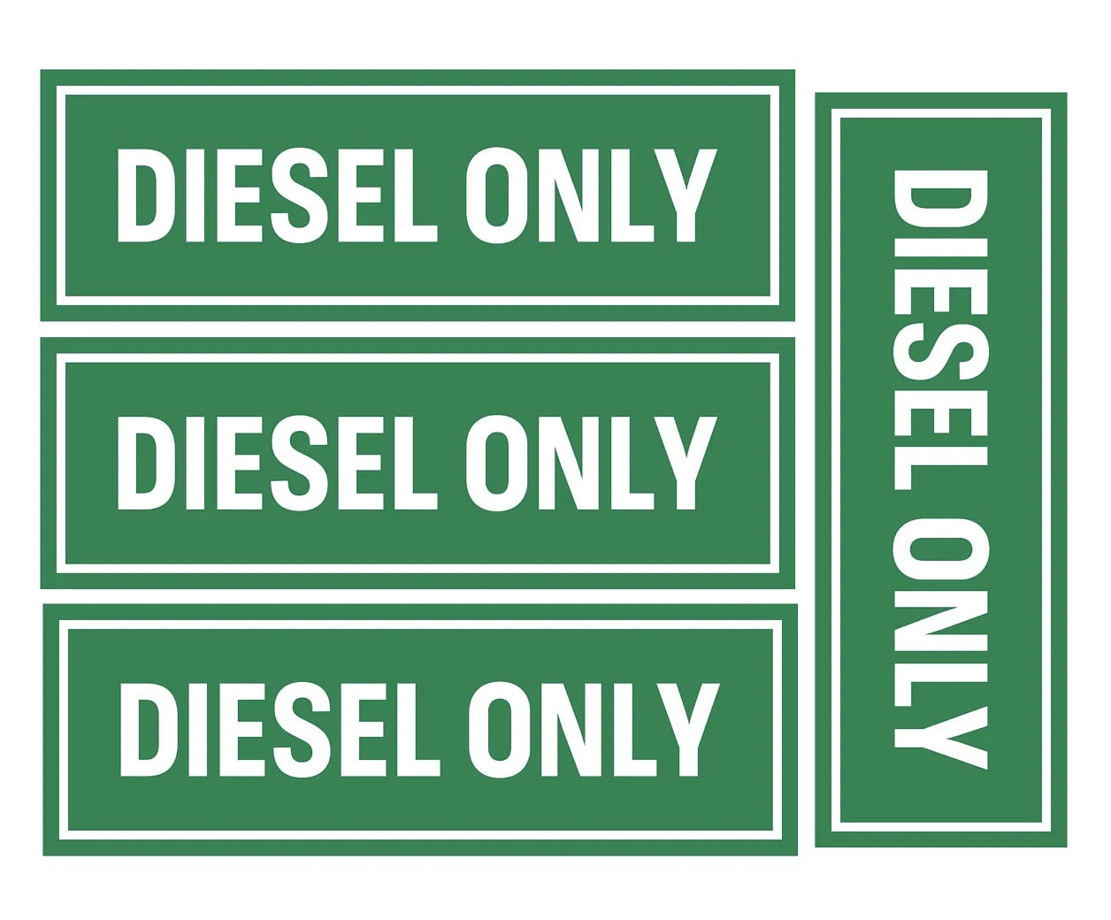 Set of 4 Diesel Only Vinyl Stickers for Truck