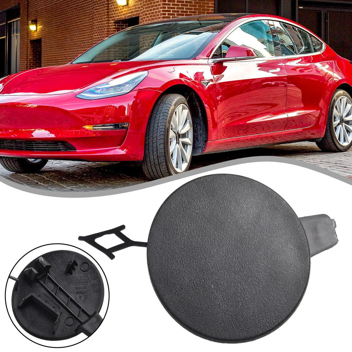 Rear Bumper Trailer-Tow Hook Cap Cover for Tesla Model Y (2020–2022)