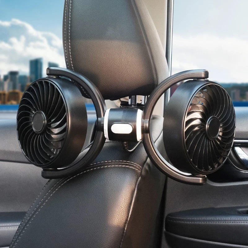 12V Dual Head Air Circulator for SUV RV Truck (Adjustable 360)