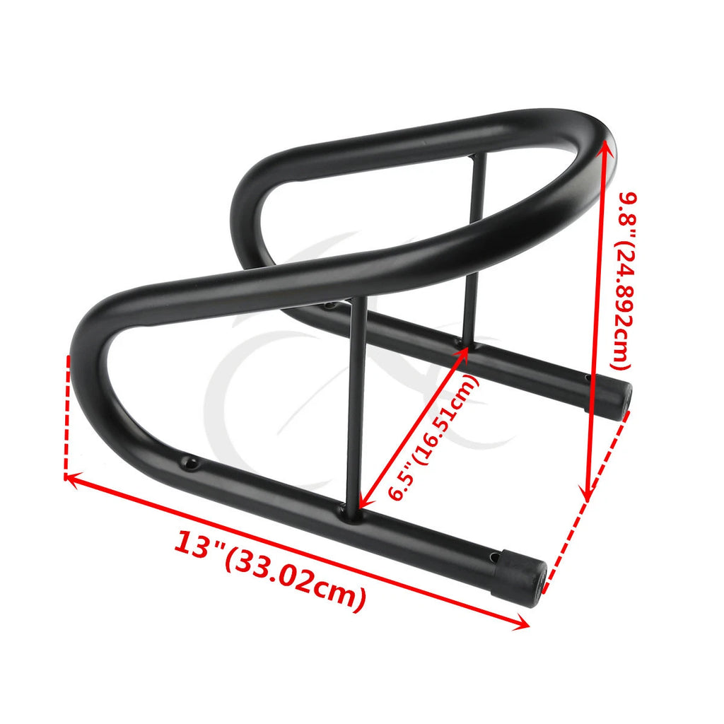 6.5" Black Motorcycle Tire Wheel Chock with Quick Release Hardware