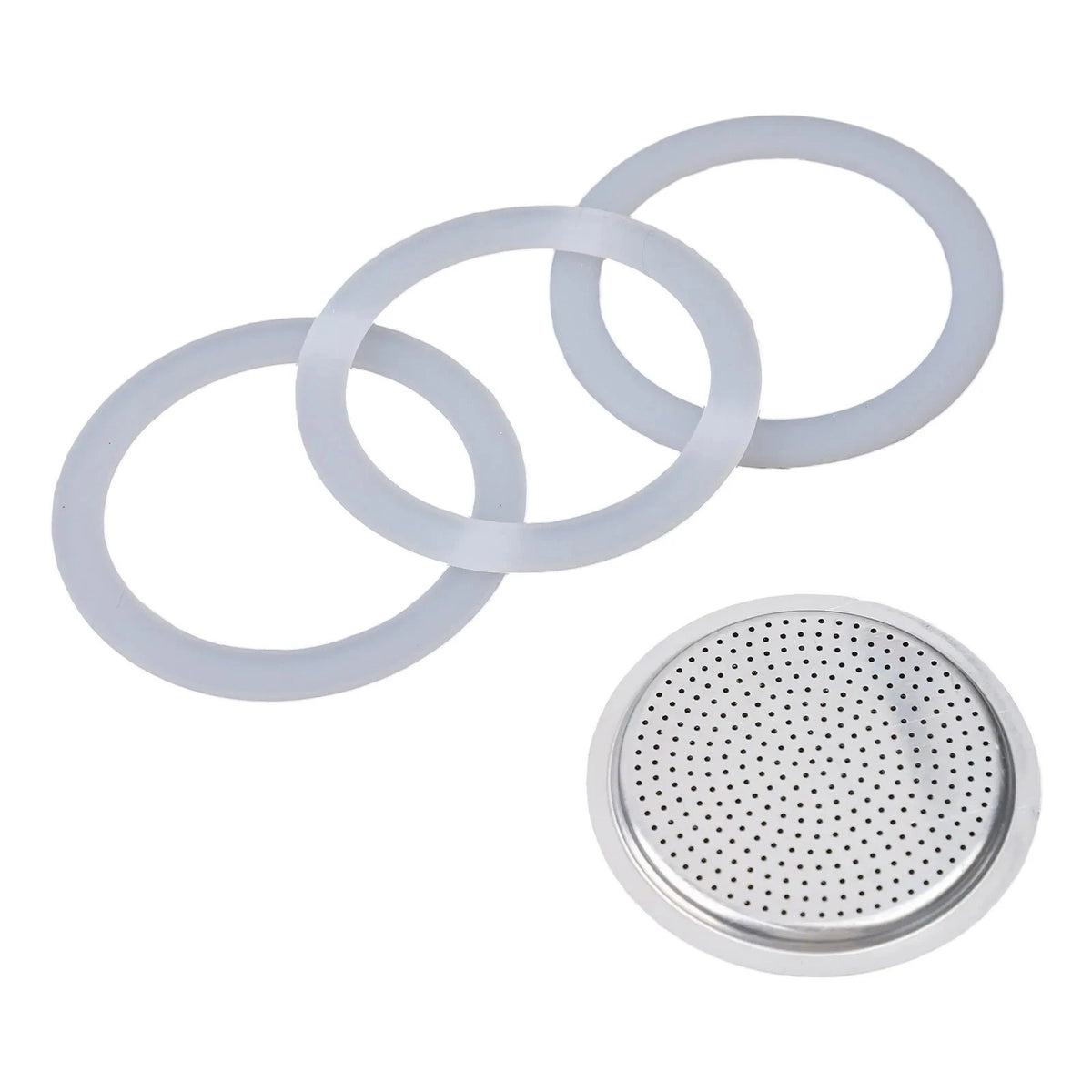 Replacement Parts for Moka Pot Stainless Steel Filter & Silicone Gaskets