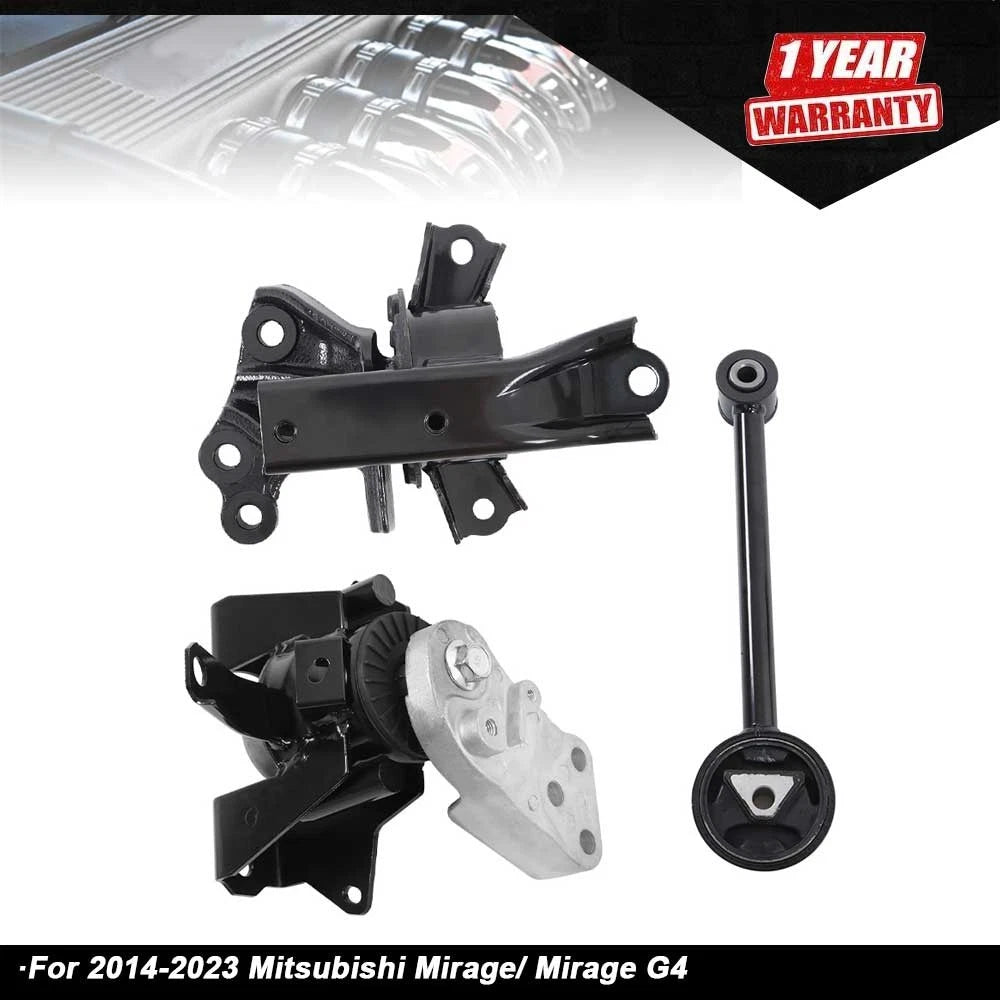 3X Engine Motor Mount Set for Mitsubishi Mirage (2014–2022) G41 2.0L