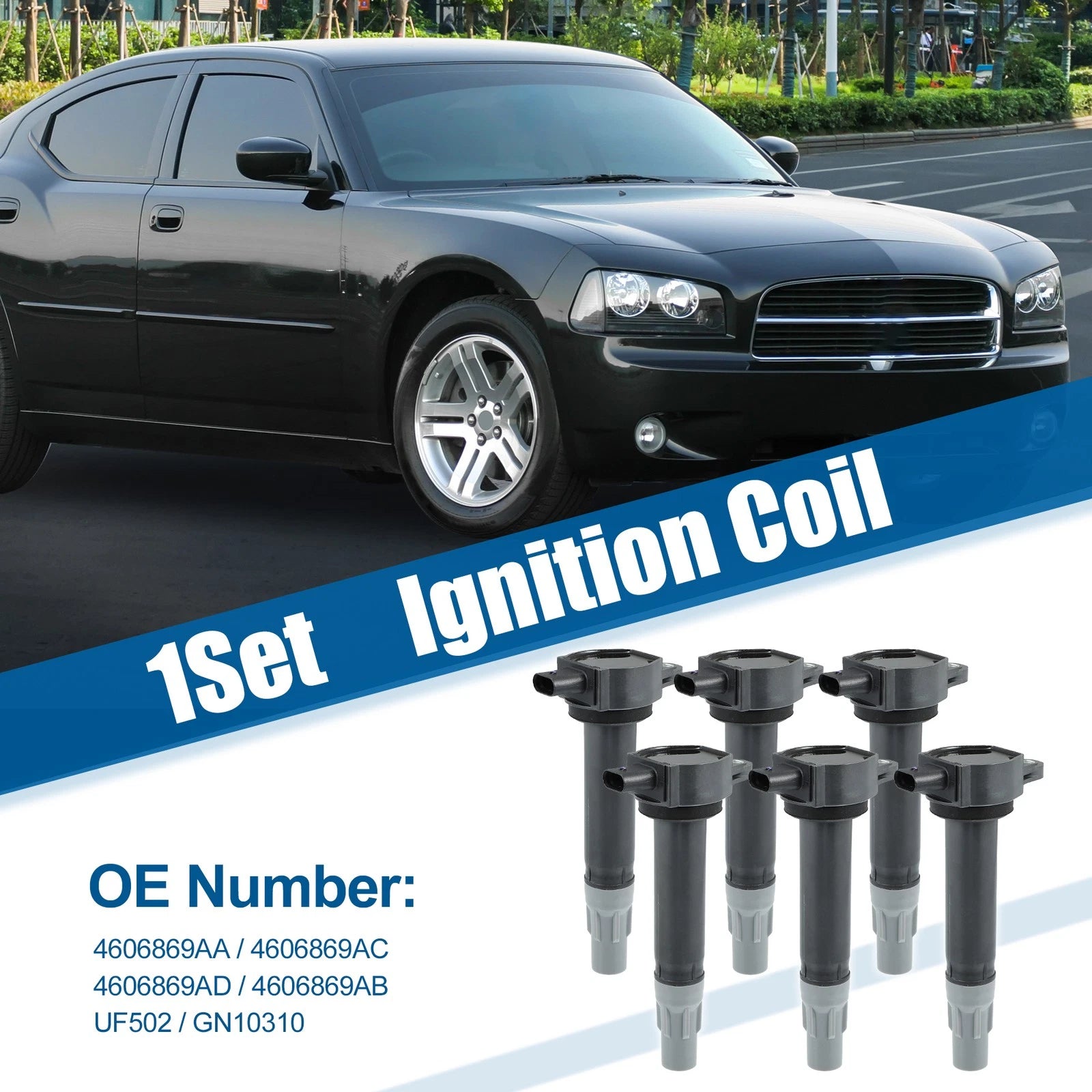 Ignition Coil Replacement Set for Dodge Charger 2.7L 3.5L 4.0L (2006–2010)