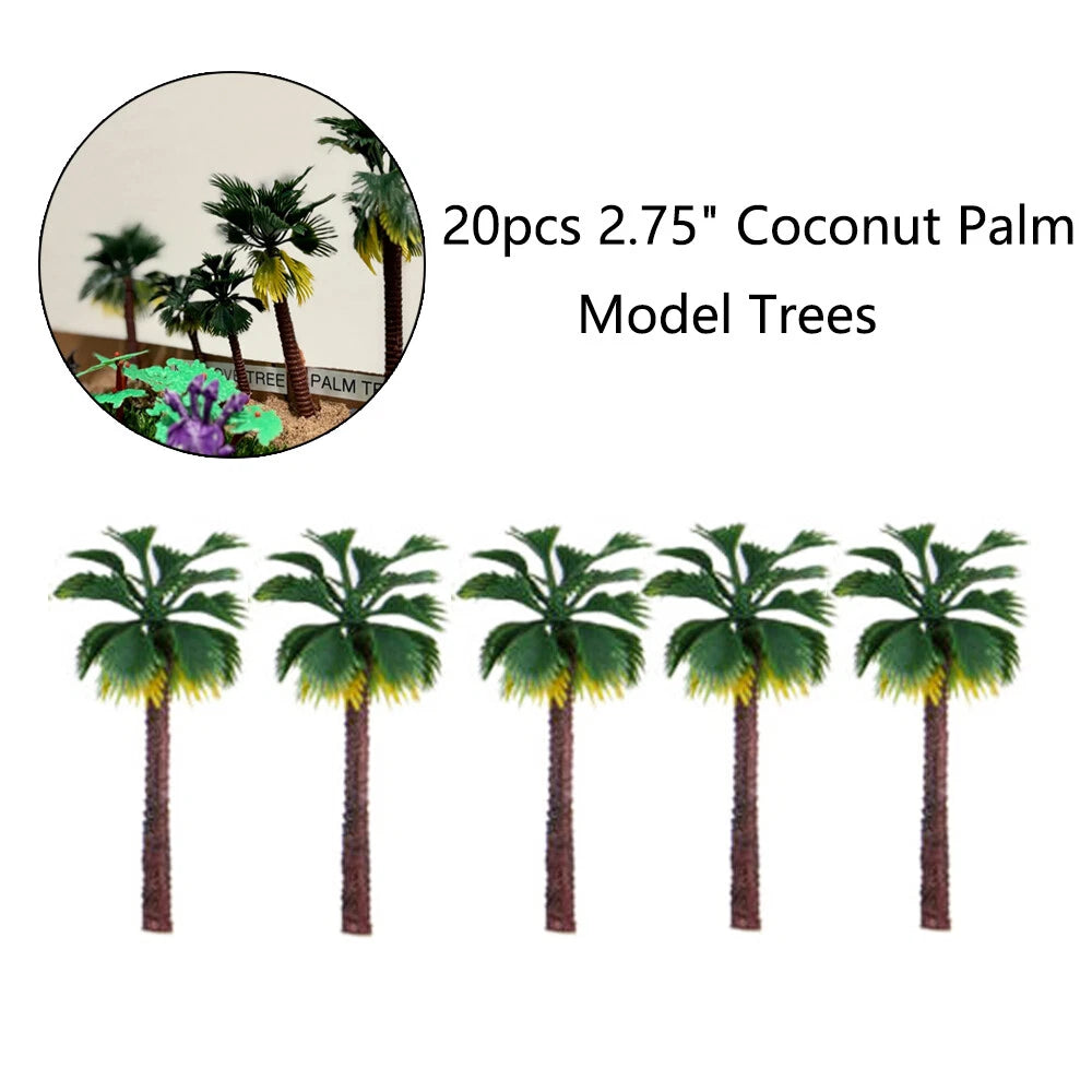20pcs Miniature Palm Trees for Diorama Architecture