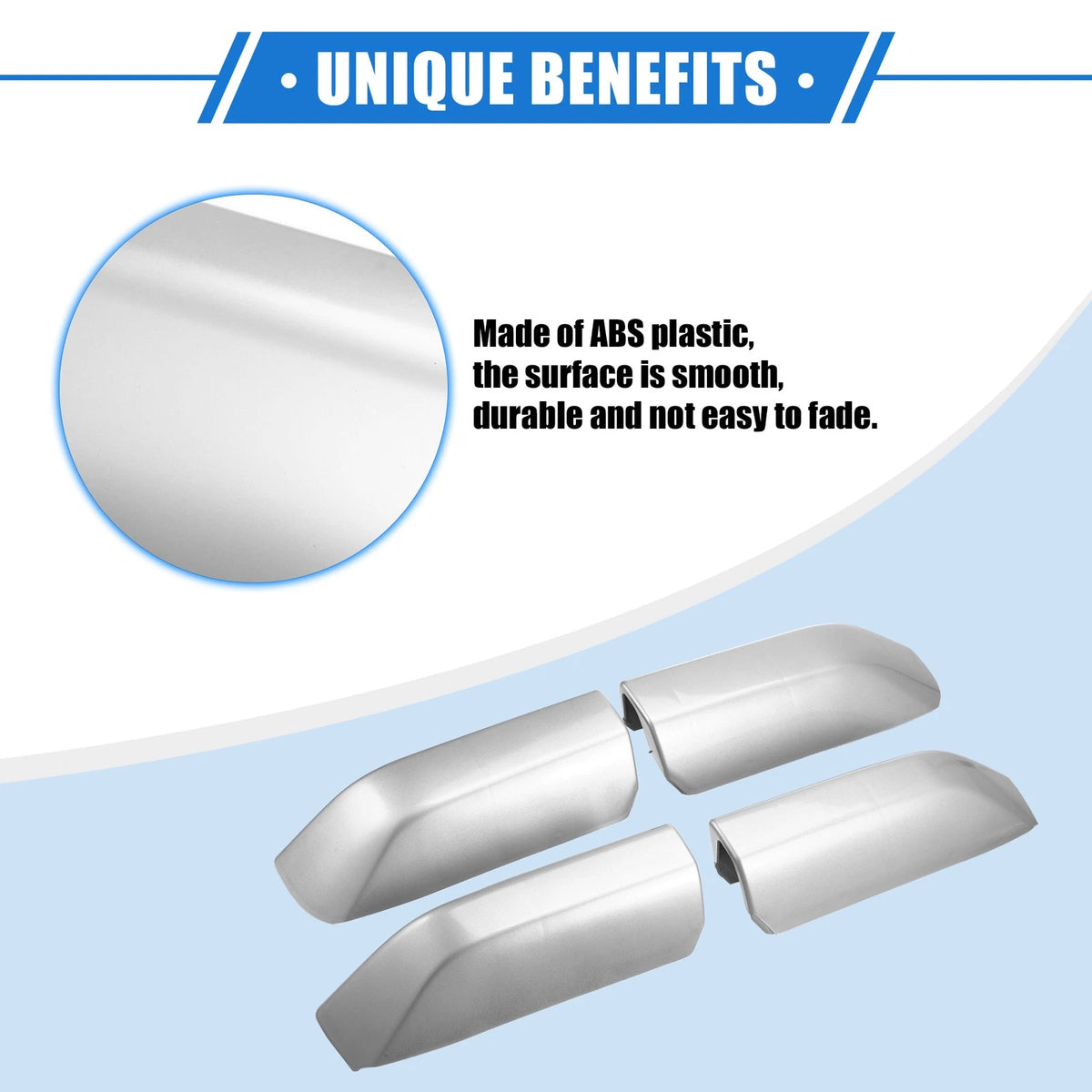 Set of 4 Roof Rack Side Rails End Covers for Toyota 4Runner (2010–2022) Silver