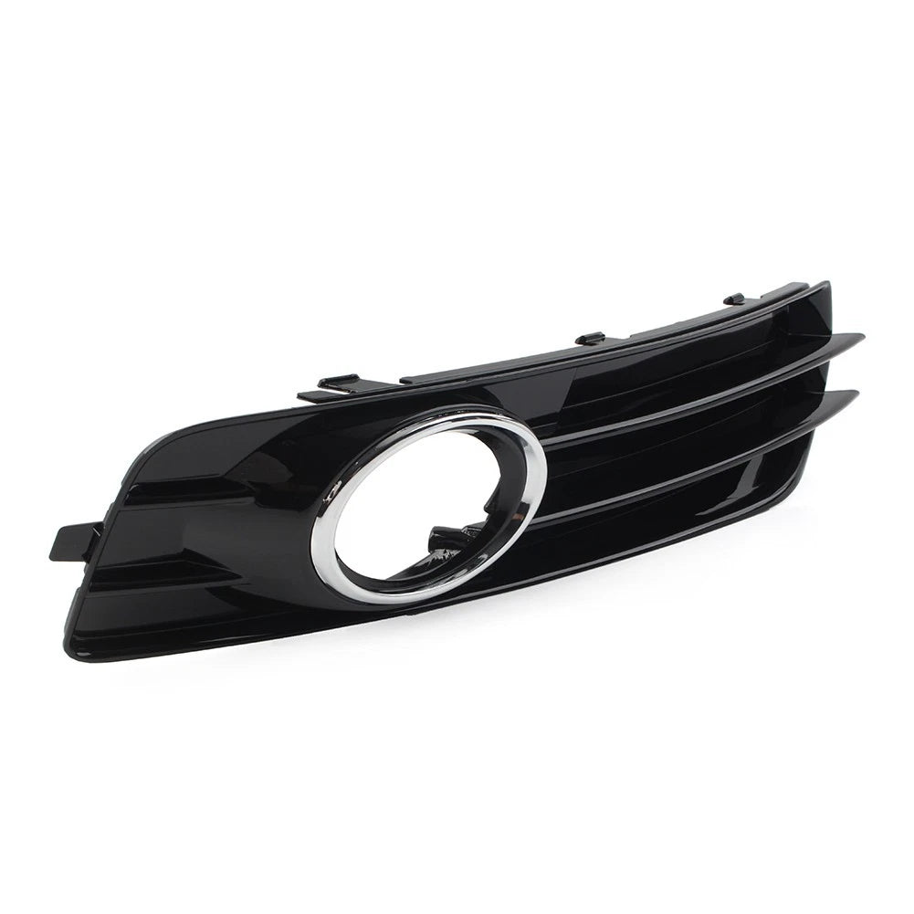 Front Bumper Fog Light Grille Cover with Chrome Ring for Audi A3 8P (2009–2012)