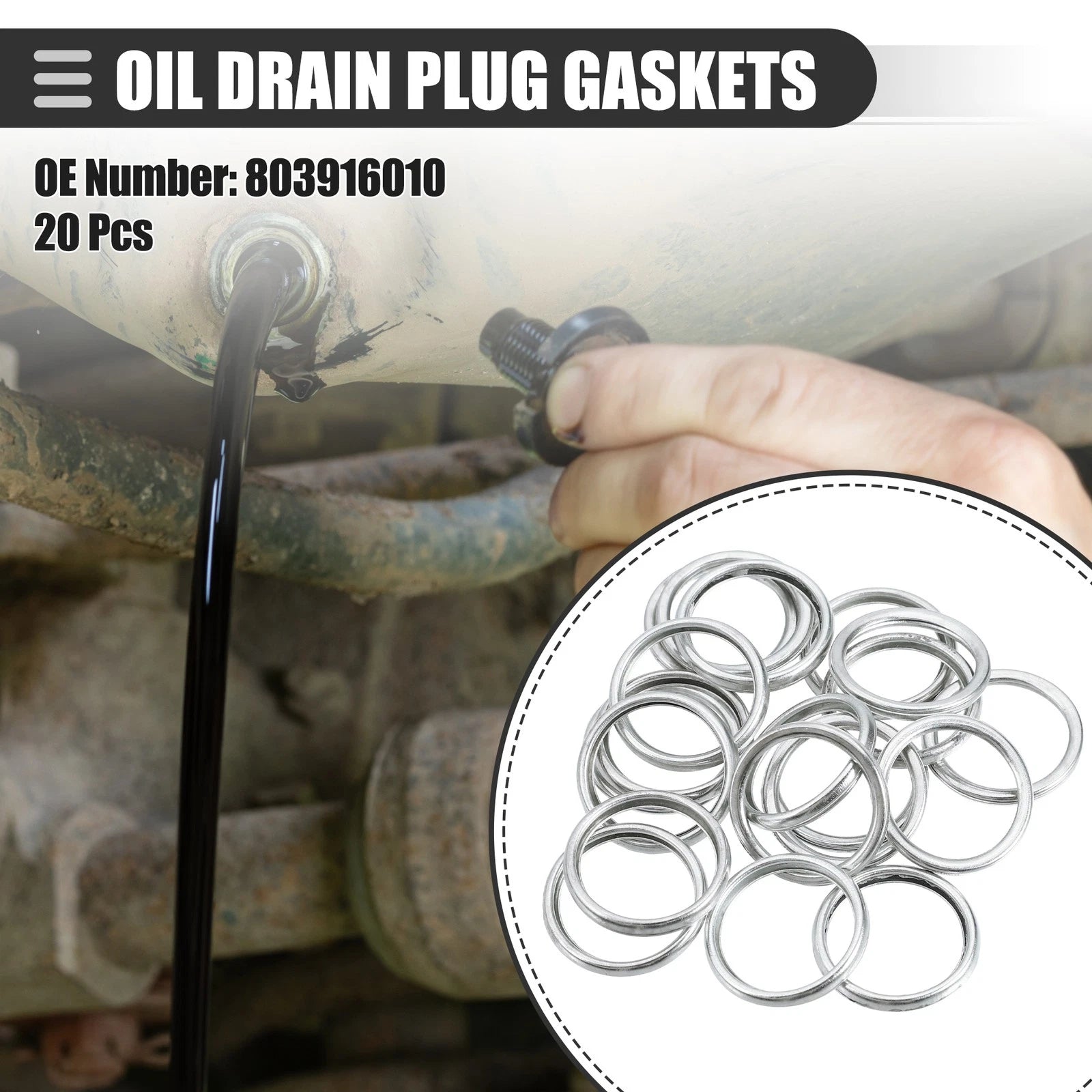 Oil Drain Plug Gasket Set for Subaru BRZ 2013–2020