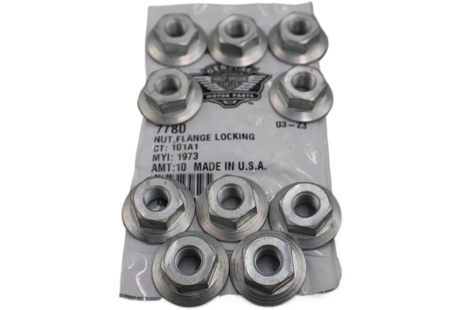 Locking Flange Nut 3/8"-24 for Harley-Davidson (OEM 7780)