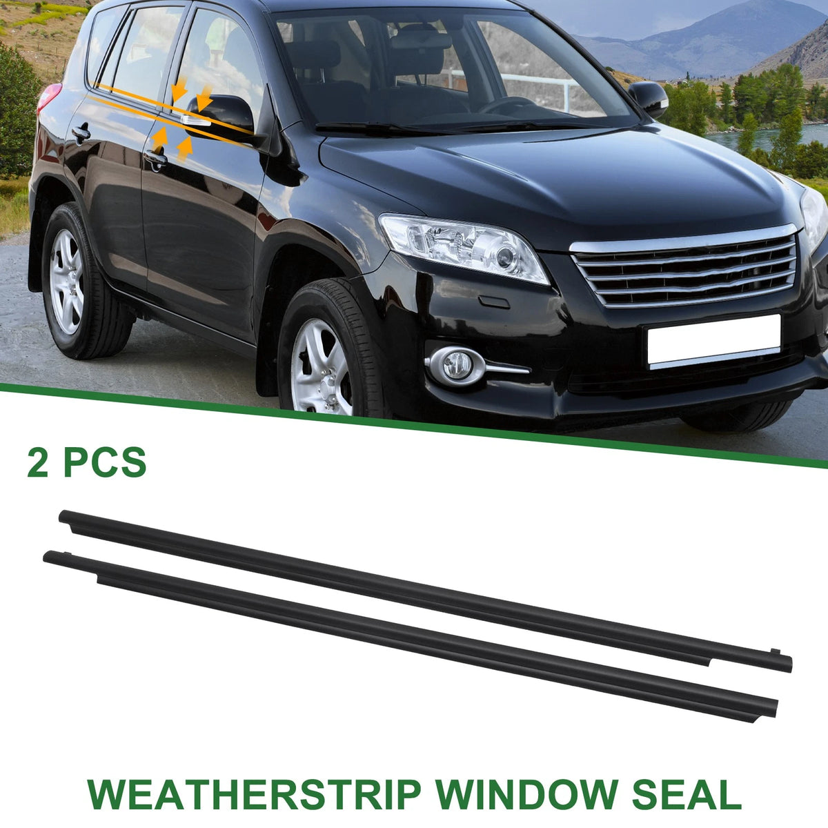 2pcs Front Left Right Window Weatherstrip Seal Replacement for Toyota RAV4 (2013–2018)