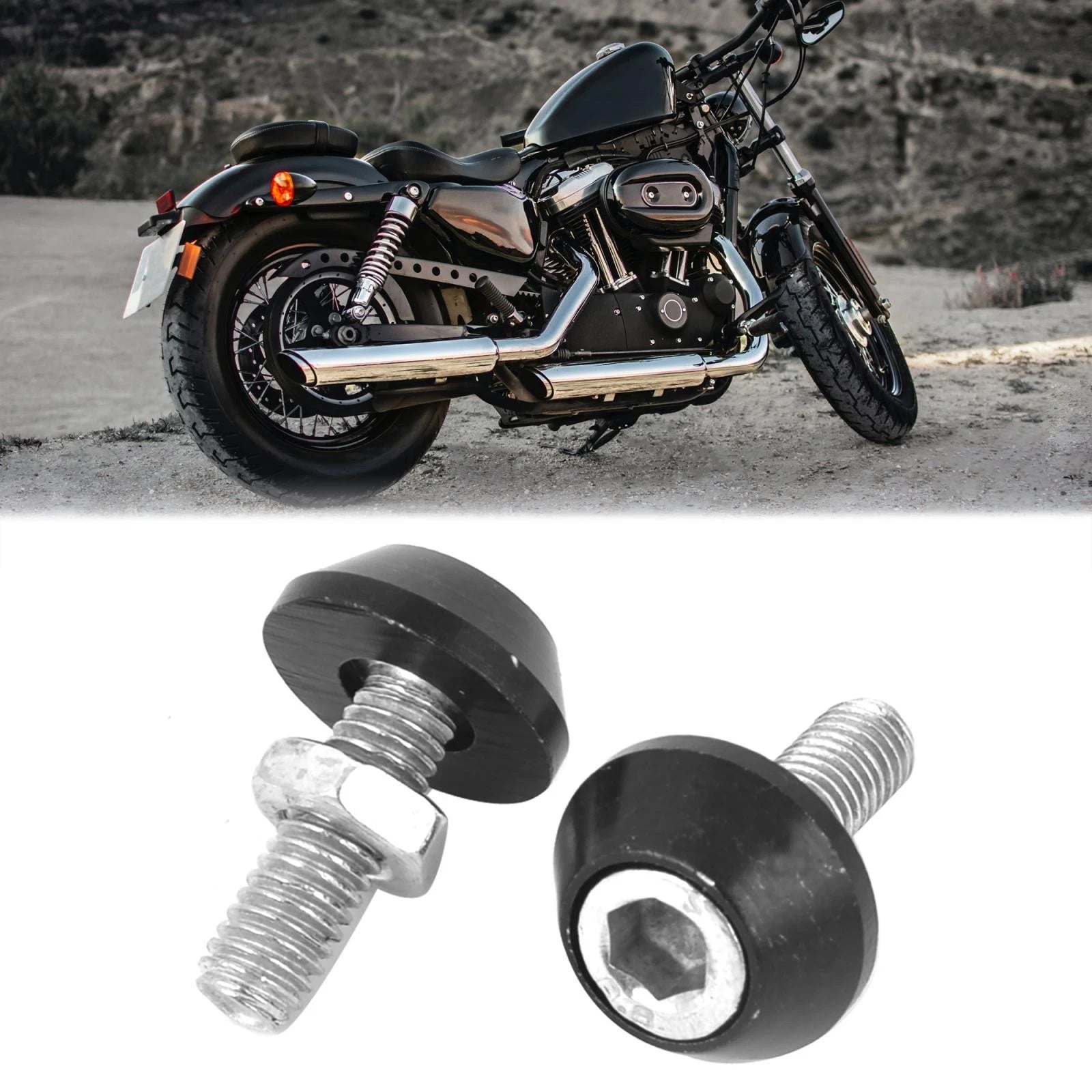 4 Pcs Plate Bolt Screws Fixing Kit Black Hex Head for Motorcycle Car (—)