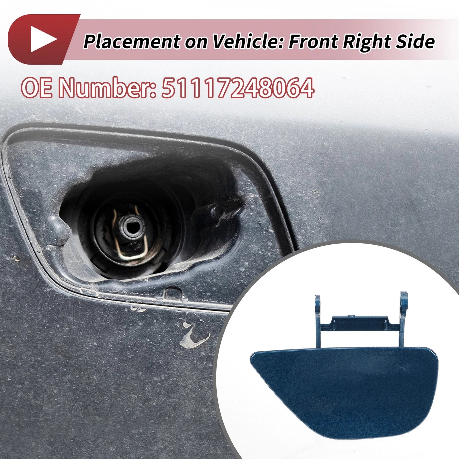 Front Right Washer Nozzle Cover Cap for BMW 535i GT (2010–2017)