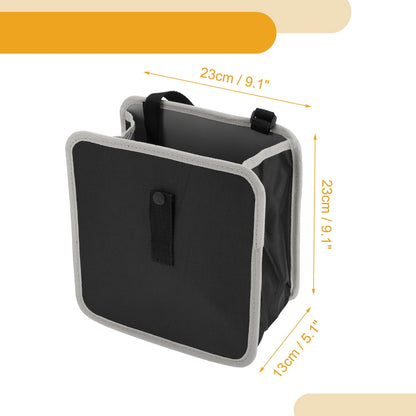 Car Trash Can for Universal Fit (1 pcs) - Hanging Folding Oxford Cloth Black Gray