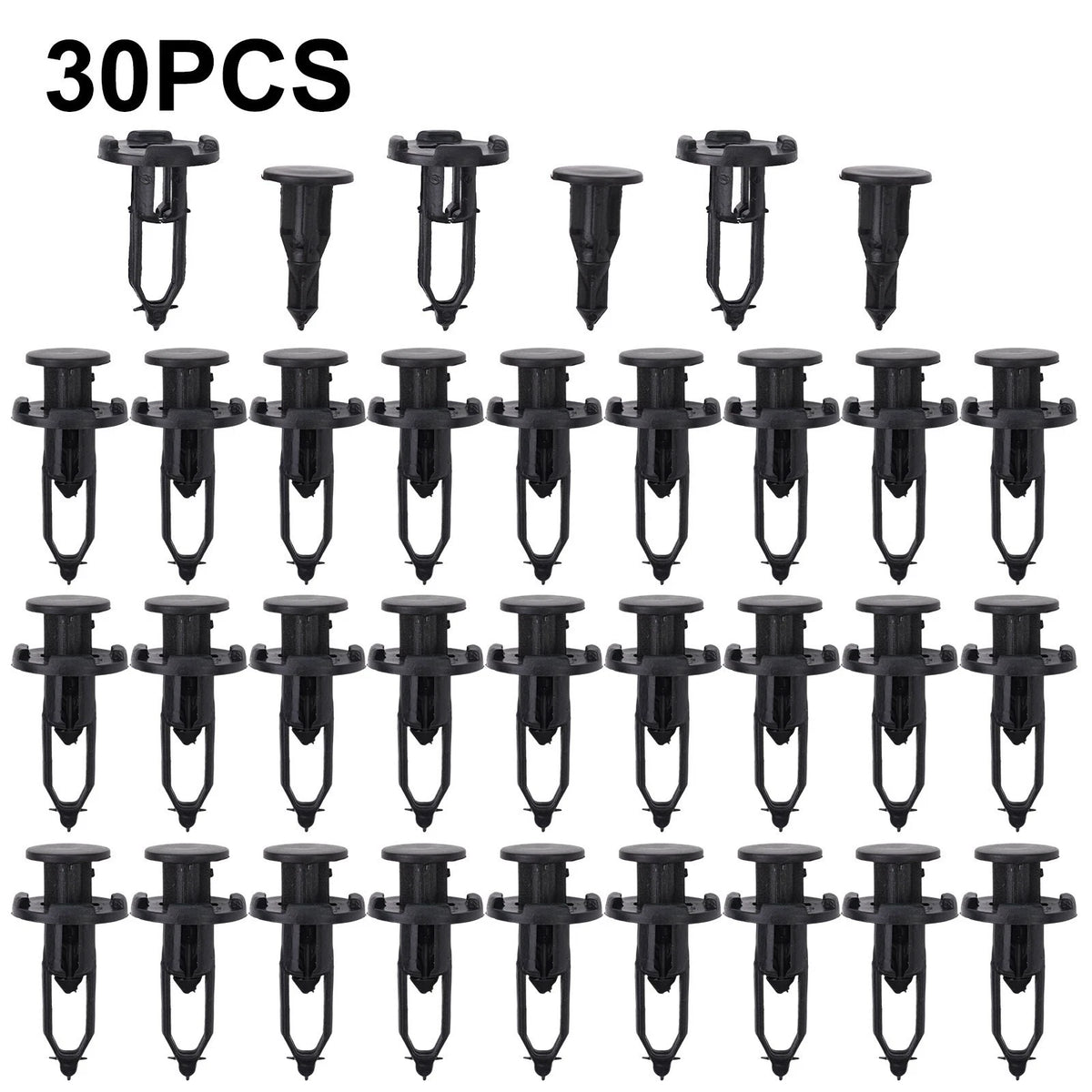30Pcs Plastic Rivets Push Type Retainer Fastener Bumper Pin Clips Fit for toyota