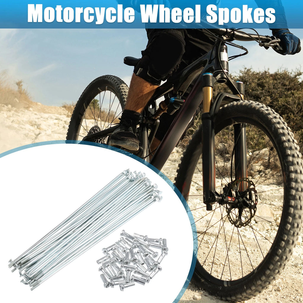 36pcs J Bend Bicycle Spokes Galvanized 148mm with Nipples for Universal (—)
