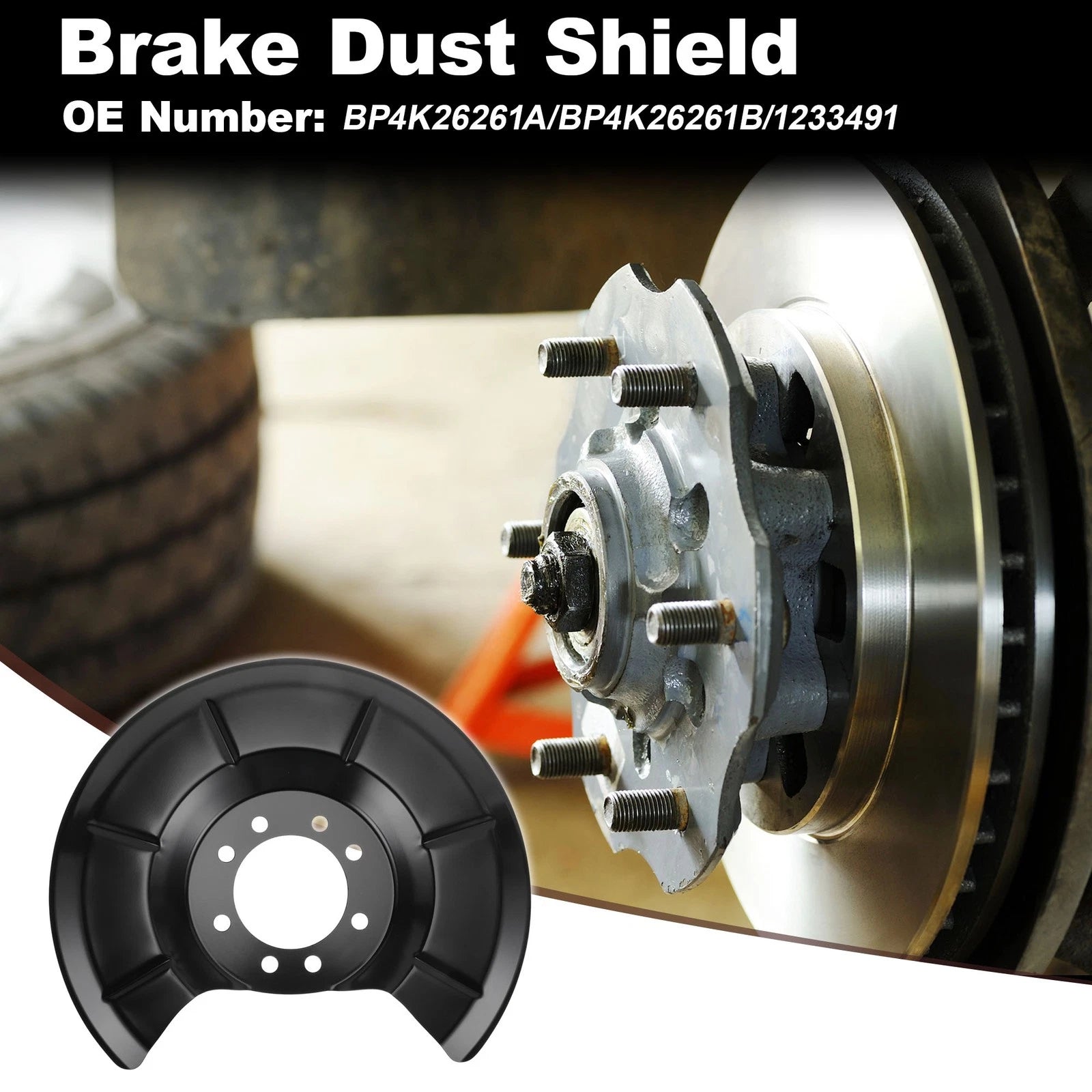 Wheel Brake Dust Shield Front Left for Mazda 3 (2004–2013) Replacement