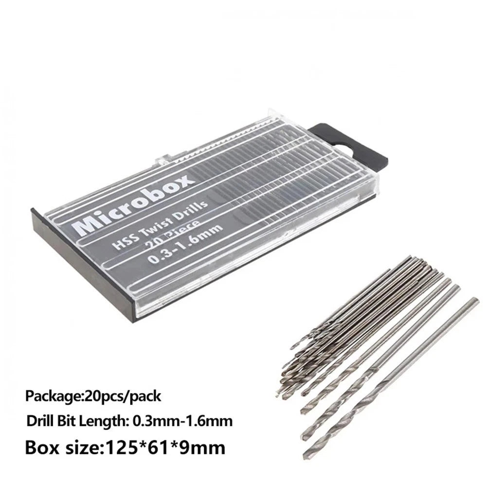 Set of 5 High Precision HSS Spiral Drill Bits for Model Making