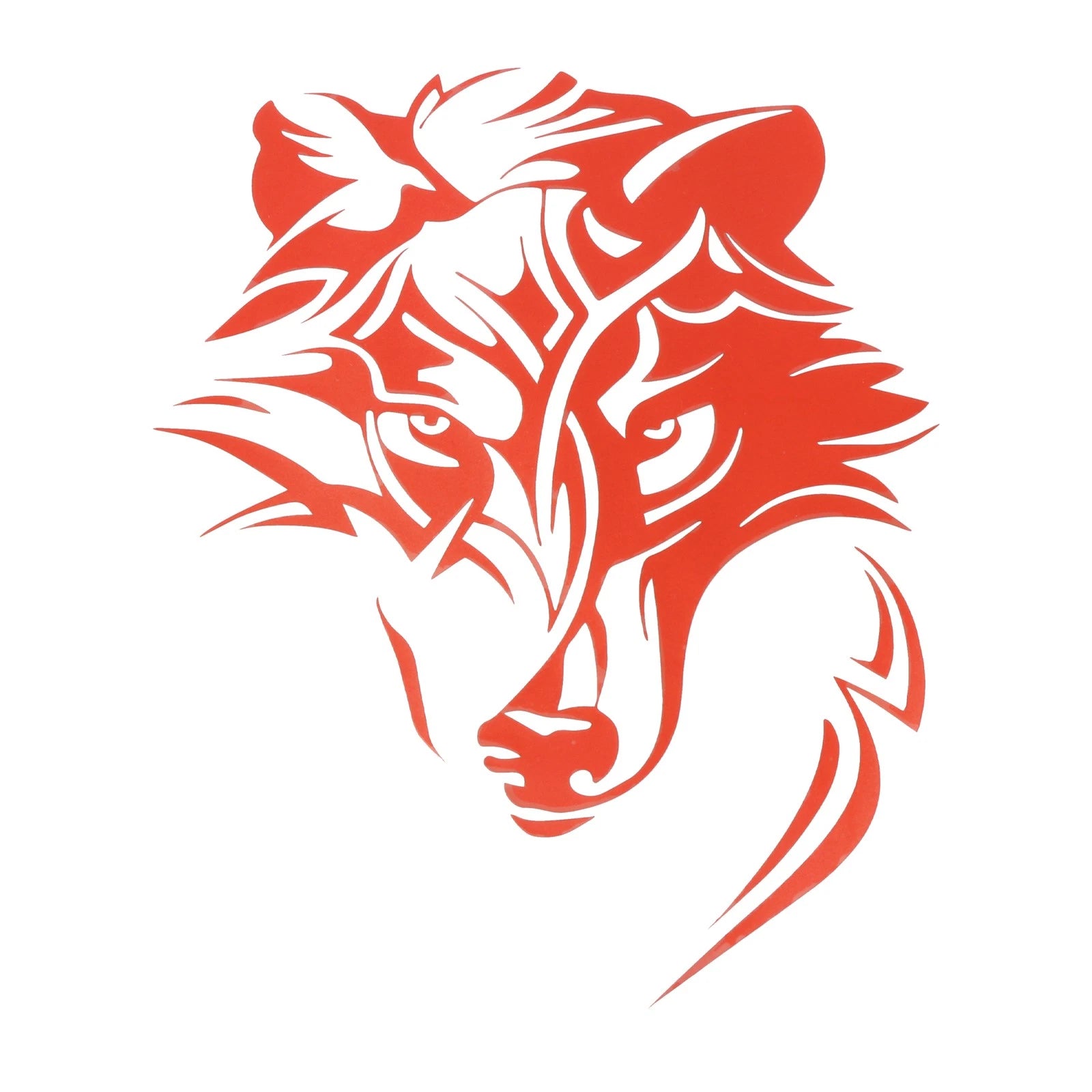 Reflective Bumper Decal for - Red Line Wolf Head