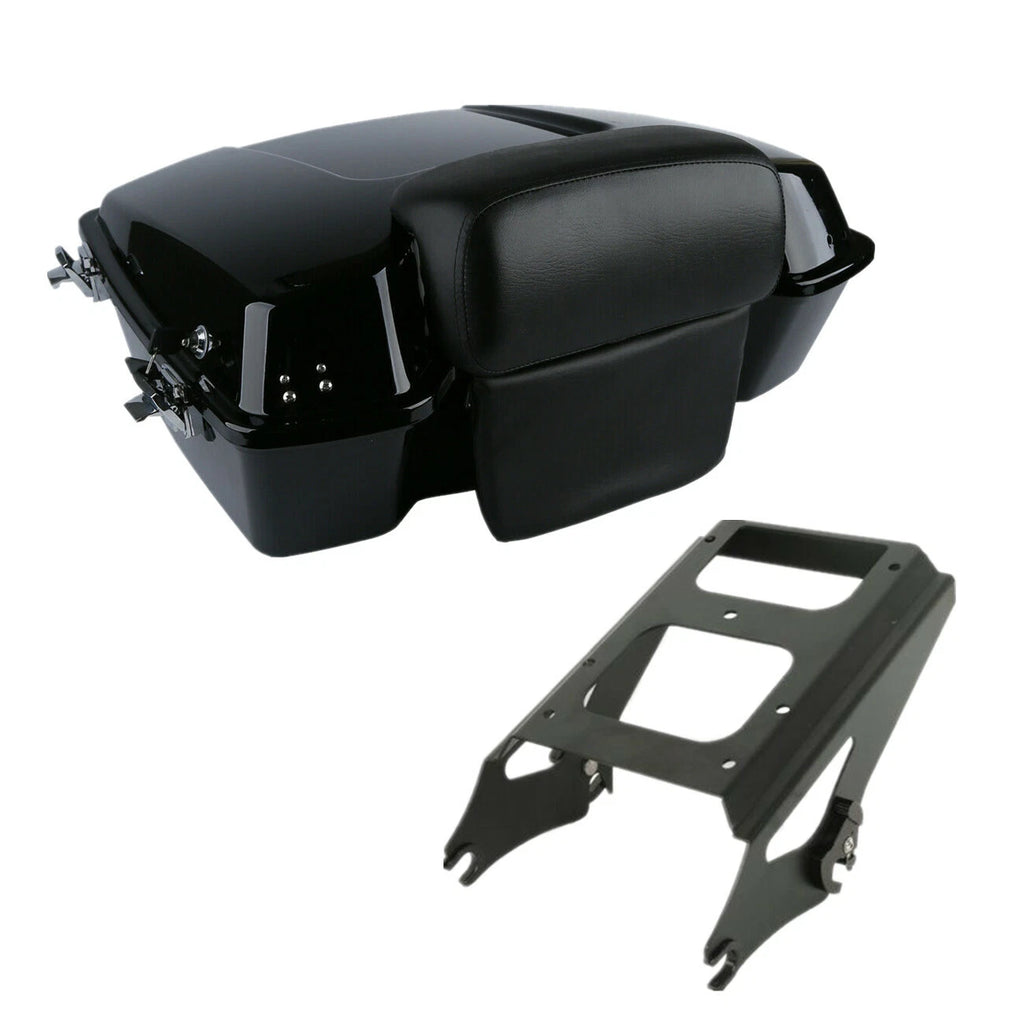 Chopped Trunk Pad for Harley Touring (2009–2013) Black 2 Up Rack