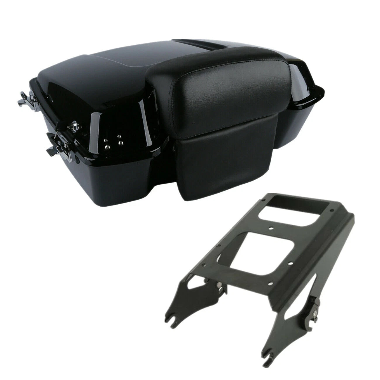 Chopped Trunk Pad for Harley Touring (2009–2013) Black 2 Up Rack