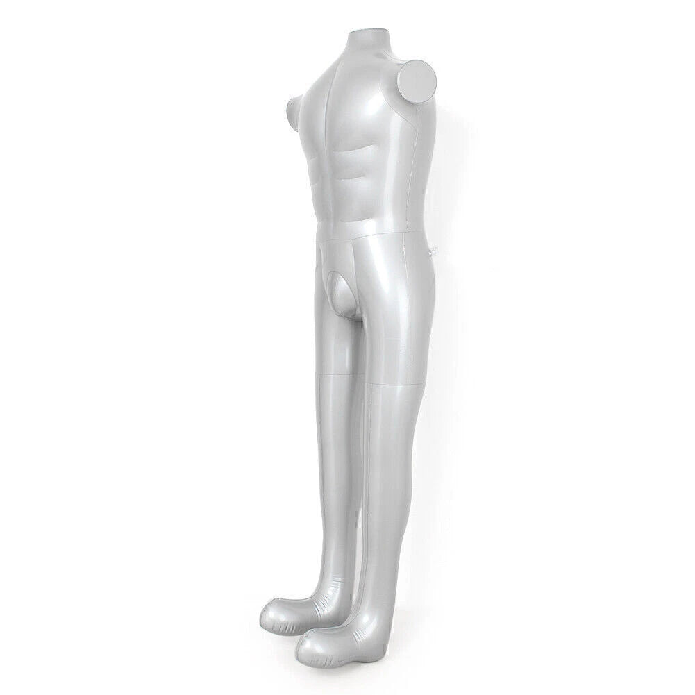 Inflatable Mannequin Torso Dummy Display - Silver Armless Fashion