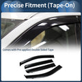 Set of 4 Window Deflectors for Jeep Compass (2007) - Side Vent Visors Black