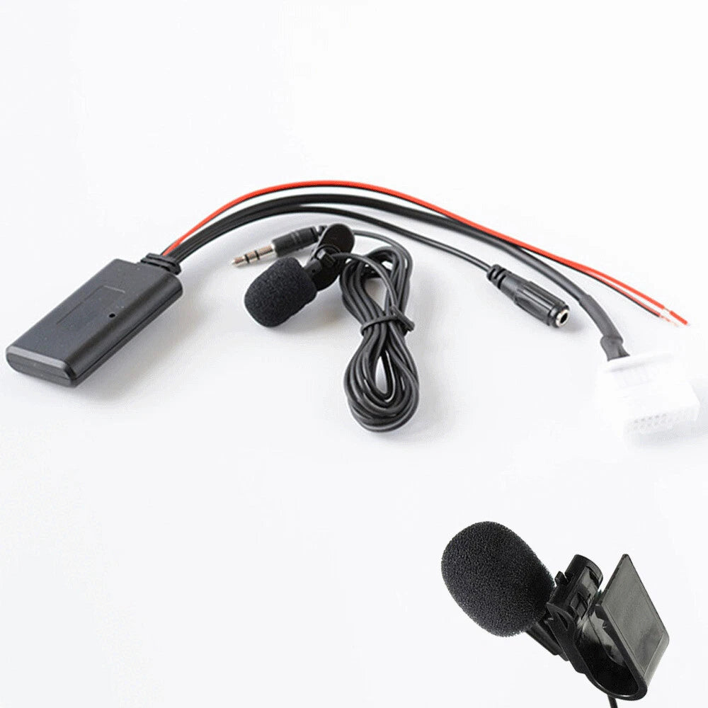 Bluetooth Adapter AUX Audio Cable Calling Handsfree Microphone For Toyota Stereo