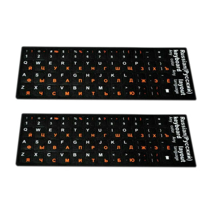 2X Plastic Keyboard Stickers for Russian Standard (White & Yellow)