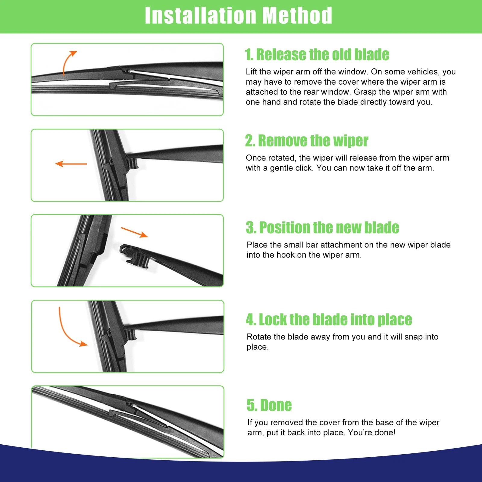 Rear Windshield Wiper Blade 250mm Replacement for Toyota RAV4 (2015–2017)