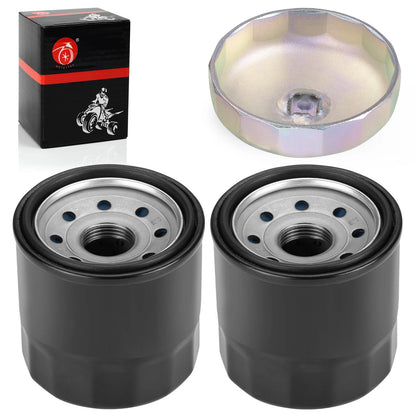 2Pcs Oil Filter & Wrench Tool for Honda Shadow 700 750 800 (VT700C VT750C VT800C)
