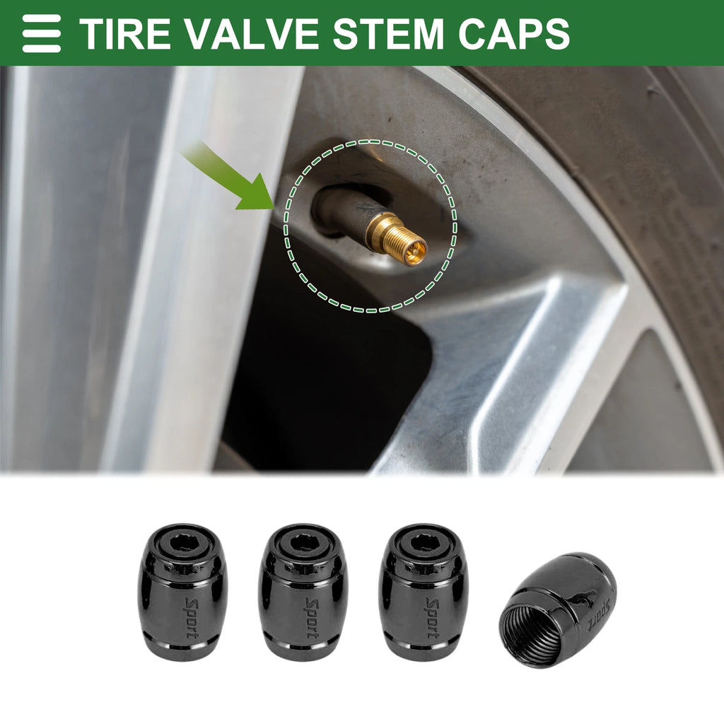 Tire Valve Stem Caps Titanium Tone Dust Covers for Bicycle 1 Set