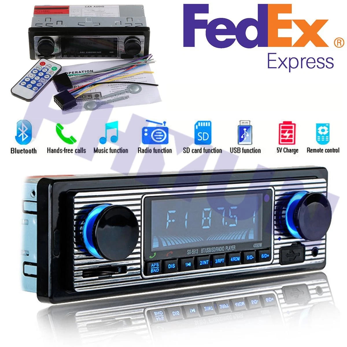 4CH Stereo FM Radio MP3 Player for Universal Car (12V)