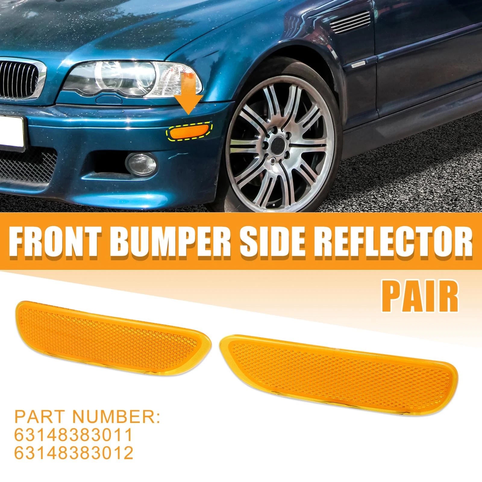 Front Bumper Reflector Side Marker Left for BMW 325Ci 330Ci 328Ci (2001–2005)