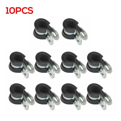10X 8mm Metal Rubber P Clips for Brake Gas Line