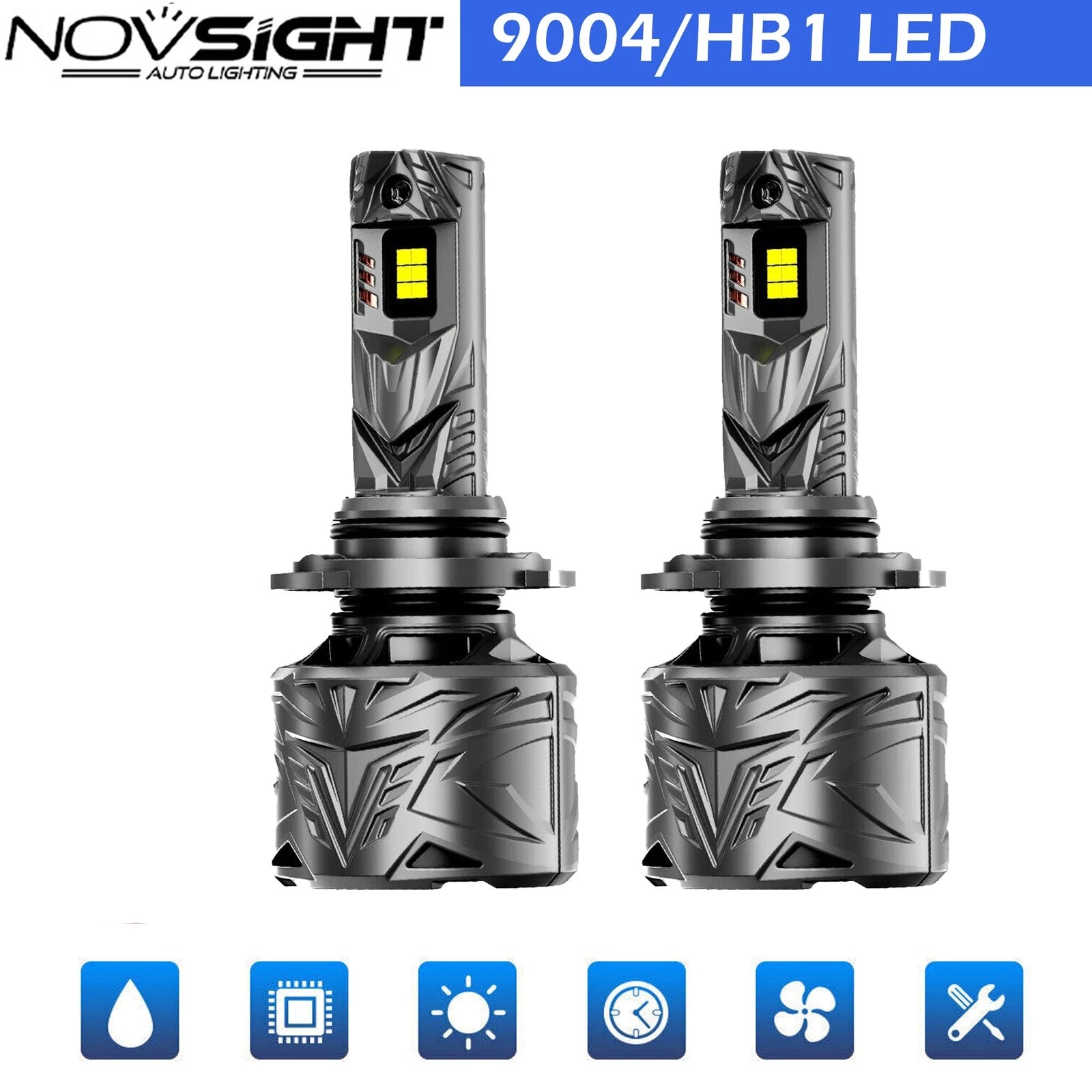 2X 9004 HB1 LED Headlight Bulbs for