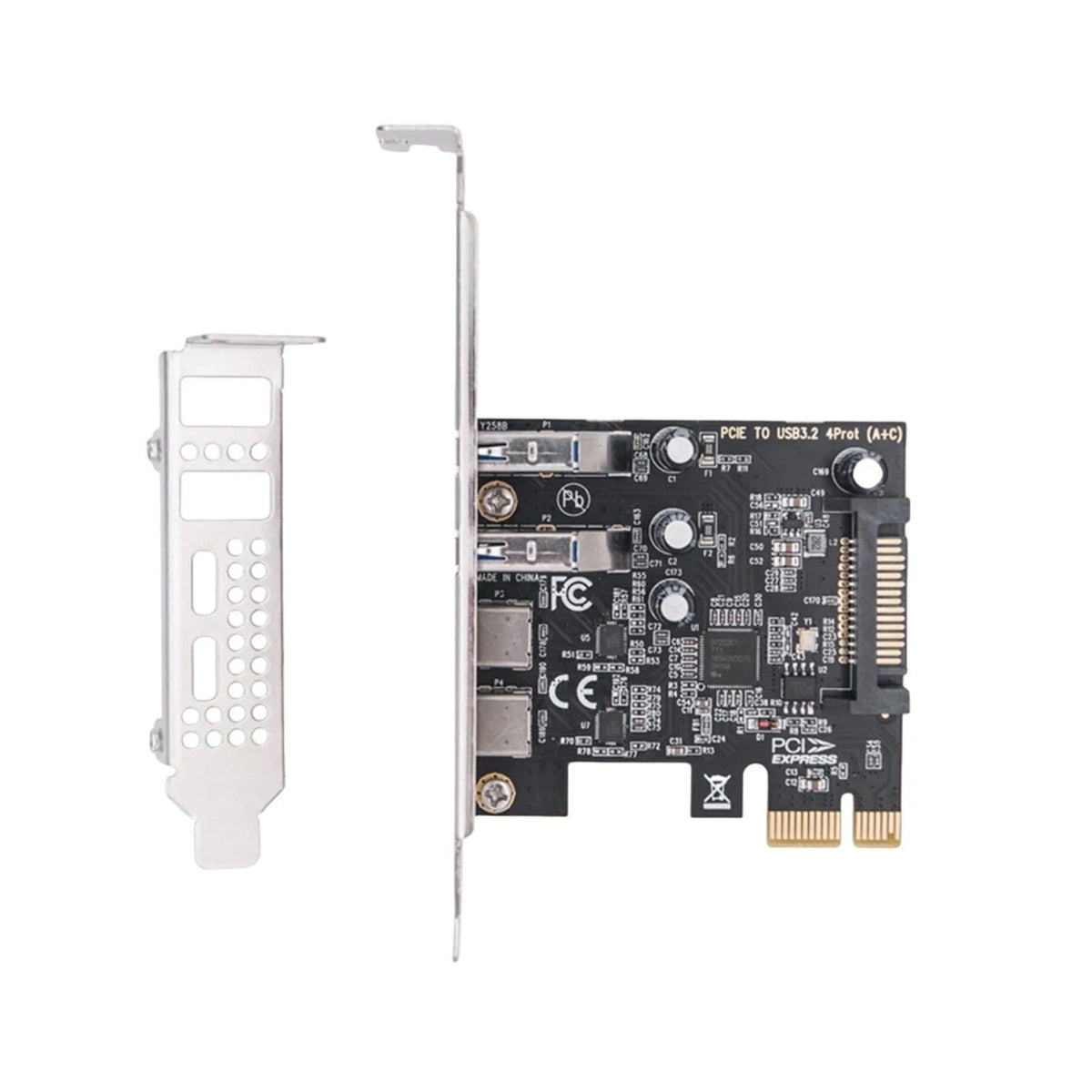 PCI Express to USB Adapter Card with 15Pin SATA Power Interface