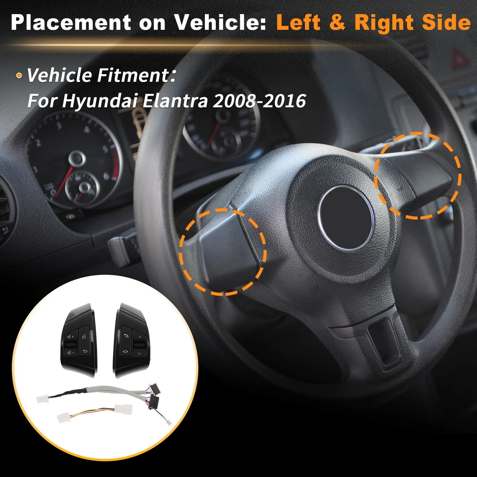 Steering Wheel Button Left Side Replacement for Hyundai Elantra (2008–2016)