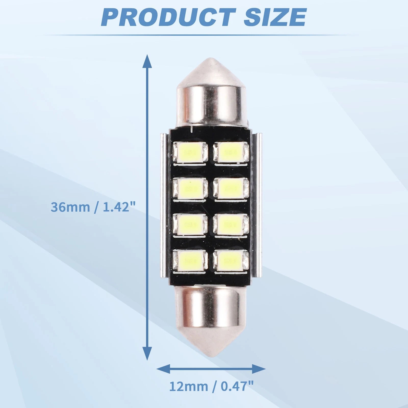 2X LED Dome Light Bulbs 2835 Chip 36mm for